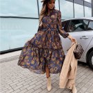 Argyle Printed Autumn Winter Midi Dress