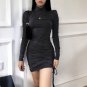 Autumn Winter Irregular Sexy Mini Dress