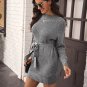 Autumn Winter Knit Sweaters Mini Dress