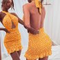 Backless Tie Up Short Wrap Mini Dress
