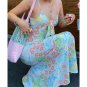 Beach Maxi Dress Sling Straps Backless Floral Printing