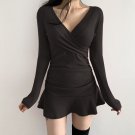 Black Knitted Ribbed Mini Dress