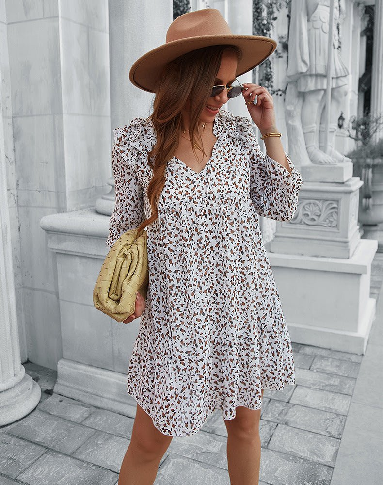 Casual Ruffles Loose Bohemian Beach Mini Dress