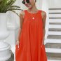 Chic O-neck Solid Color Sleeveless Mini Dress