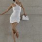 Chic White Halter Mini Dress Spring