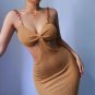 Cut Out Front Chain Suspender Midi Dress