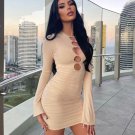 Diamonds Hollow Out Flare Sleeve Mini Dress