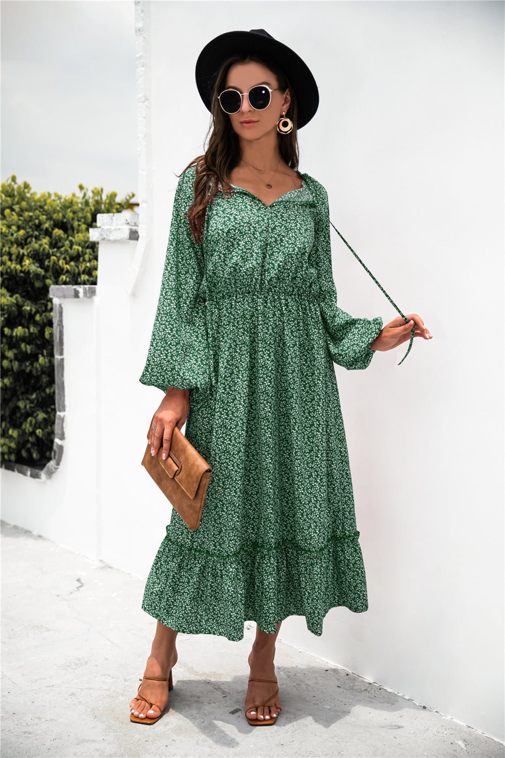 Ditsy Floral Ruffle Hem Maxi Dress