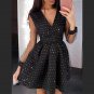 Dot Print V-neck Women's Mini Dress