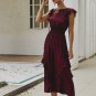 Dot Printed High Neck Ruffled Maxi Dress