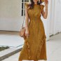 Dot Printed High Neck Ruffled Maxi Dress