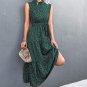 Dotted Sleeveless Tiered Midi Dress