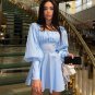 Elegant Autumn Square Collar Mini Dress