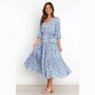 Elegant Floral Print Dress Summer Midi Dress