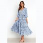Elegant Floral Print Dress Summer Midi Dress