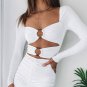 Elegant Office Lady White Wrap Mini Dress