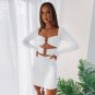 Elegant Office Lady White Wrap Mini Dress
