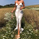 Elegant Satin Silk Spaghetti Strap Maxi Dress