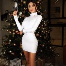 Elegant Turtleneck Party Mini Dress Spring