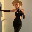 Fashion Slim Side Hollow Midi Dress