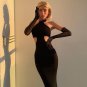 Fashion Slim Side Hollow Midi Dress