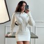Fashion Trend Solid Hooded Mini Dress
