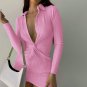 Fashion Turn-Down Collar Mini Dress