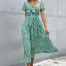 Floral Butterfly Sleeve Midi Dress