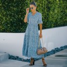 Floral Flounce Cuff Midi Dress