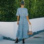 Floral Flounce Cuff Midi Dress