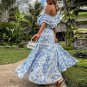 Floral Print Ruffle Maxi Dress