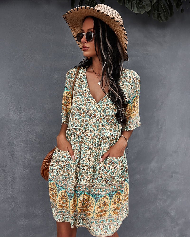 Floral Print Summer Mini Dress