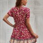 Floral Short Sleeve Dress Mini Dress