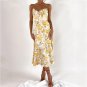 Folds Ladies Yellow Boho Midi Dress