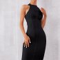 Halter Neck Zipper Back Midi Dress
