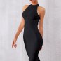 Halter Neck Zipper Back Midi Dress