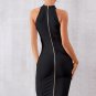 Halter Neck Zipper Back Midi Dress