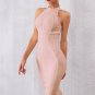 Halter Neck Zipper Back Midi Dress