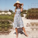 Holiday Floral elegant pleated Midi dress