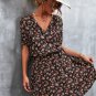 Holiday v-neck lace-up Mini Dress