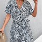 Holiday V-Neck Lace-Up Mini Dress