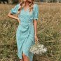Holiday v-neck ruffle sleeves Maxi dress