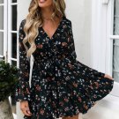 Long Sleeve Sexy Flower Mini Dress