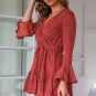 Long Sleeve Sexy Flower Mini Dress