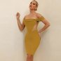 New Arrival Yellow Bandage Mini Dress