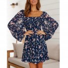 Office Lady Floral Chiffon Mini Dress