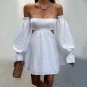 Off-Shoulder Lantern Sleeve Mini Dress