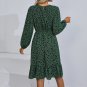 Print Ruffle Hem Midi Dress  Party Dress