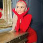 Red Long Sleeve with Gloves Mini Dress