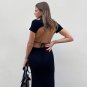 Ribbed Short Sleeve Shirt Midi Dress